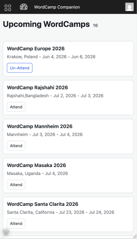 List of upcoming WordCamps