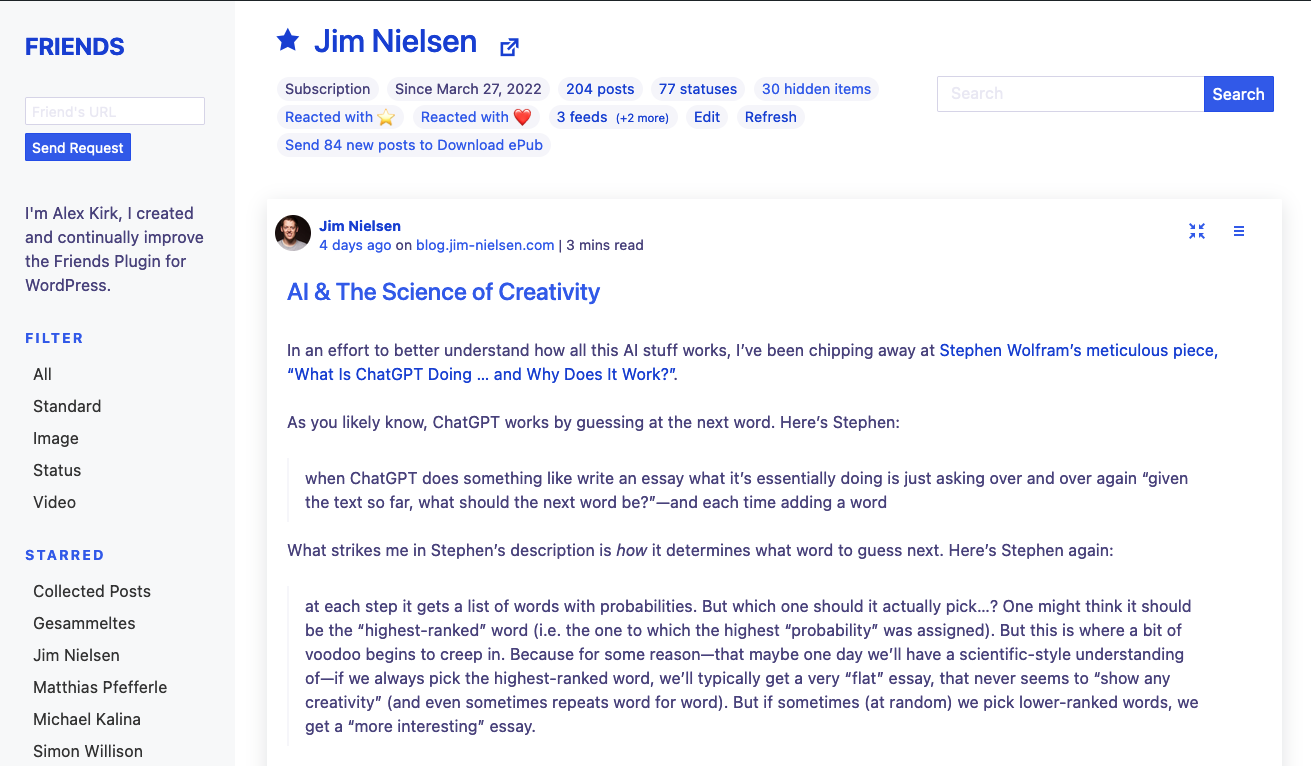 Feed view of Jim Nielsen